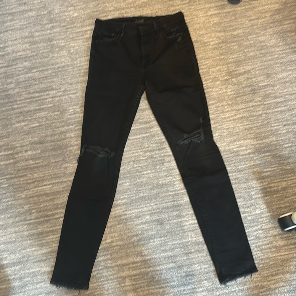 Black Ripped MOTHER Jeans